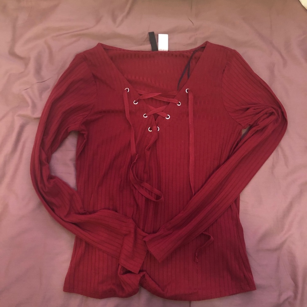 H&M Crisscross Red top